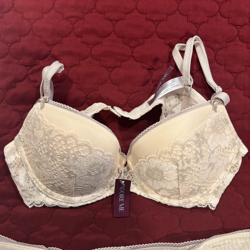 Adore Me Jana Push Up Nude Bra and Underwear - Picture 2 of 3